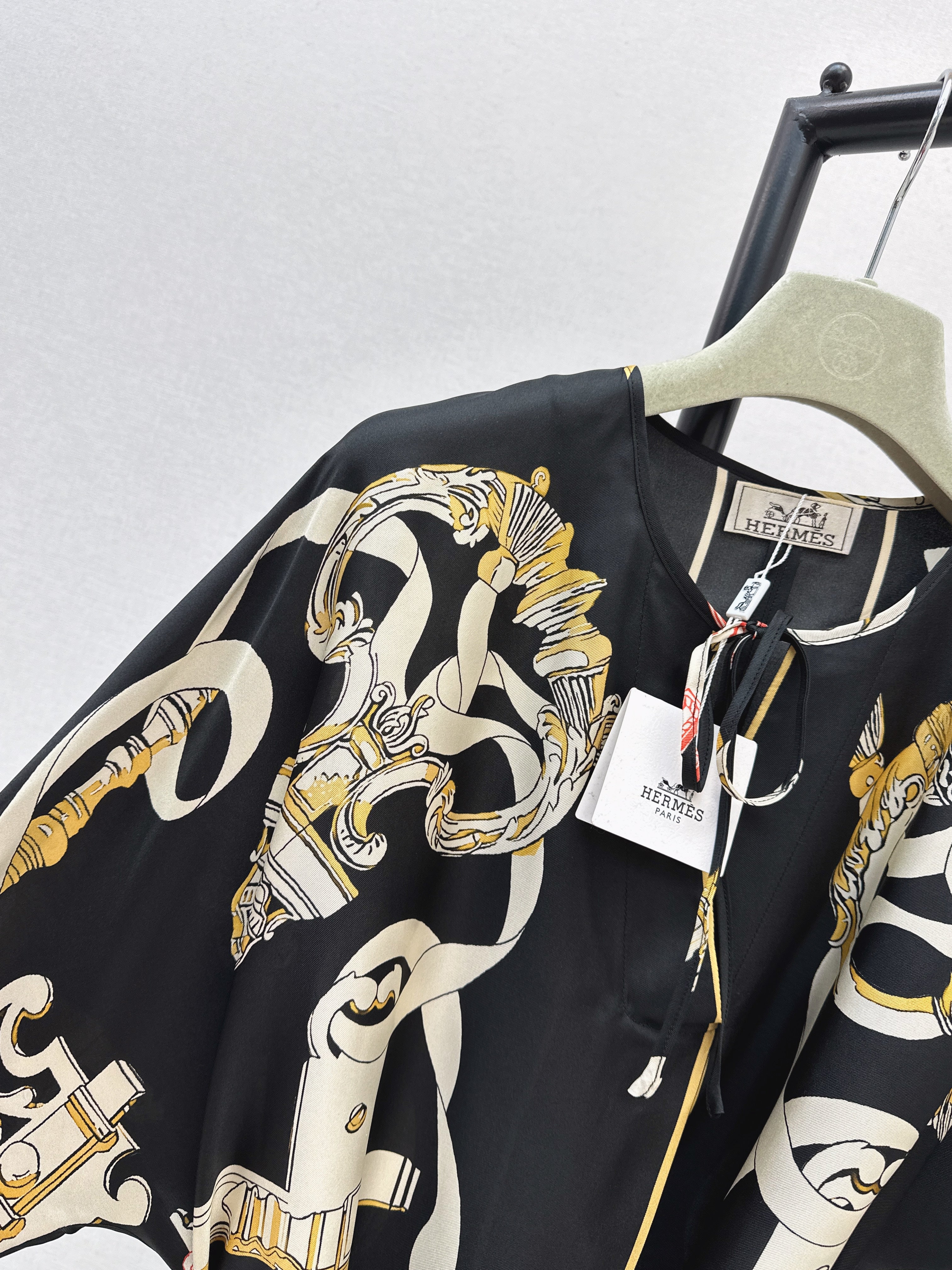 Printed Silk Long Dress