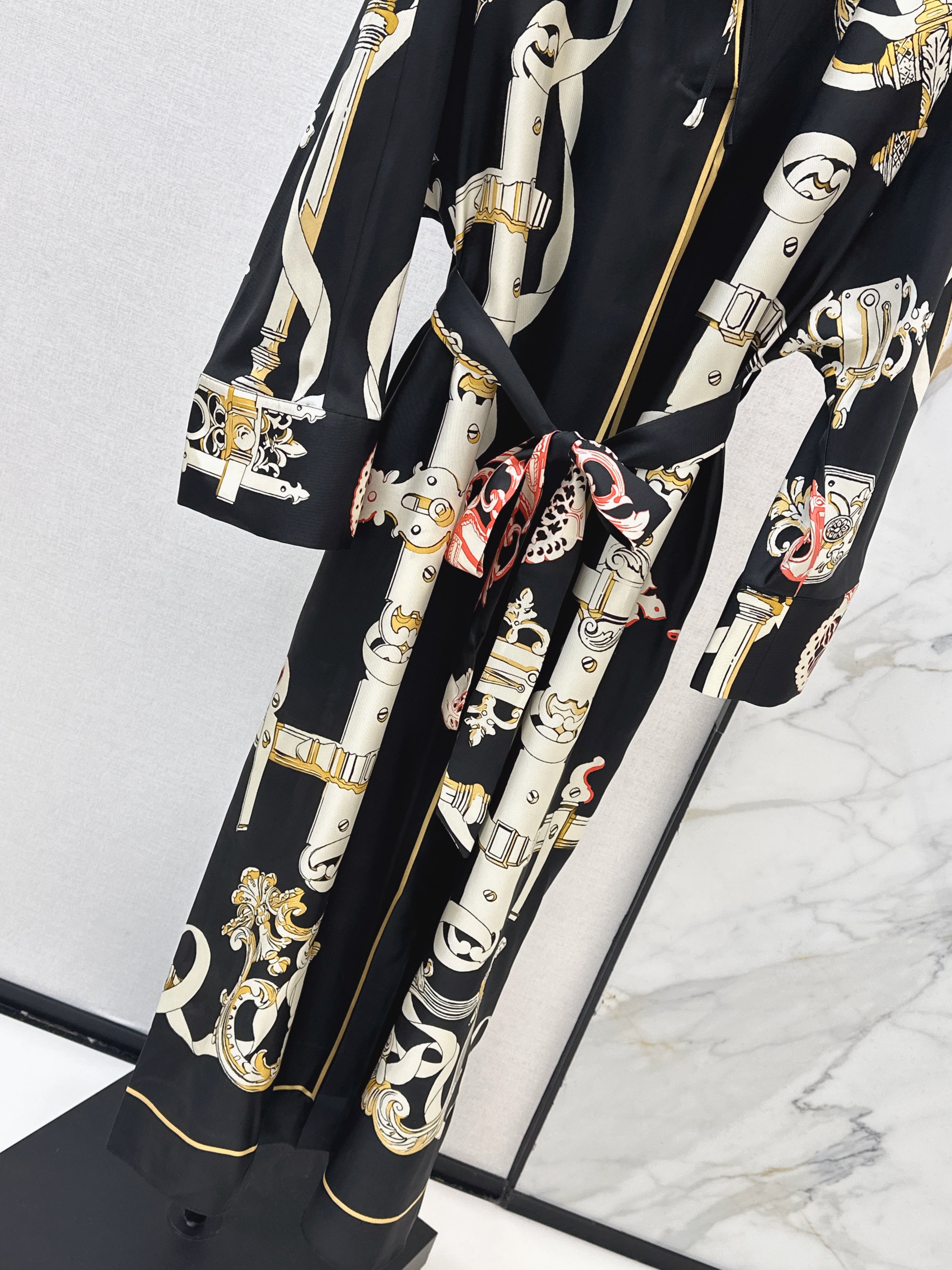 Printed Silk Long Dress