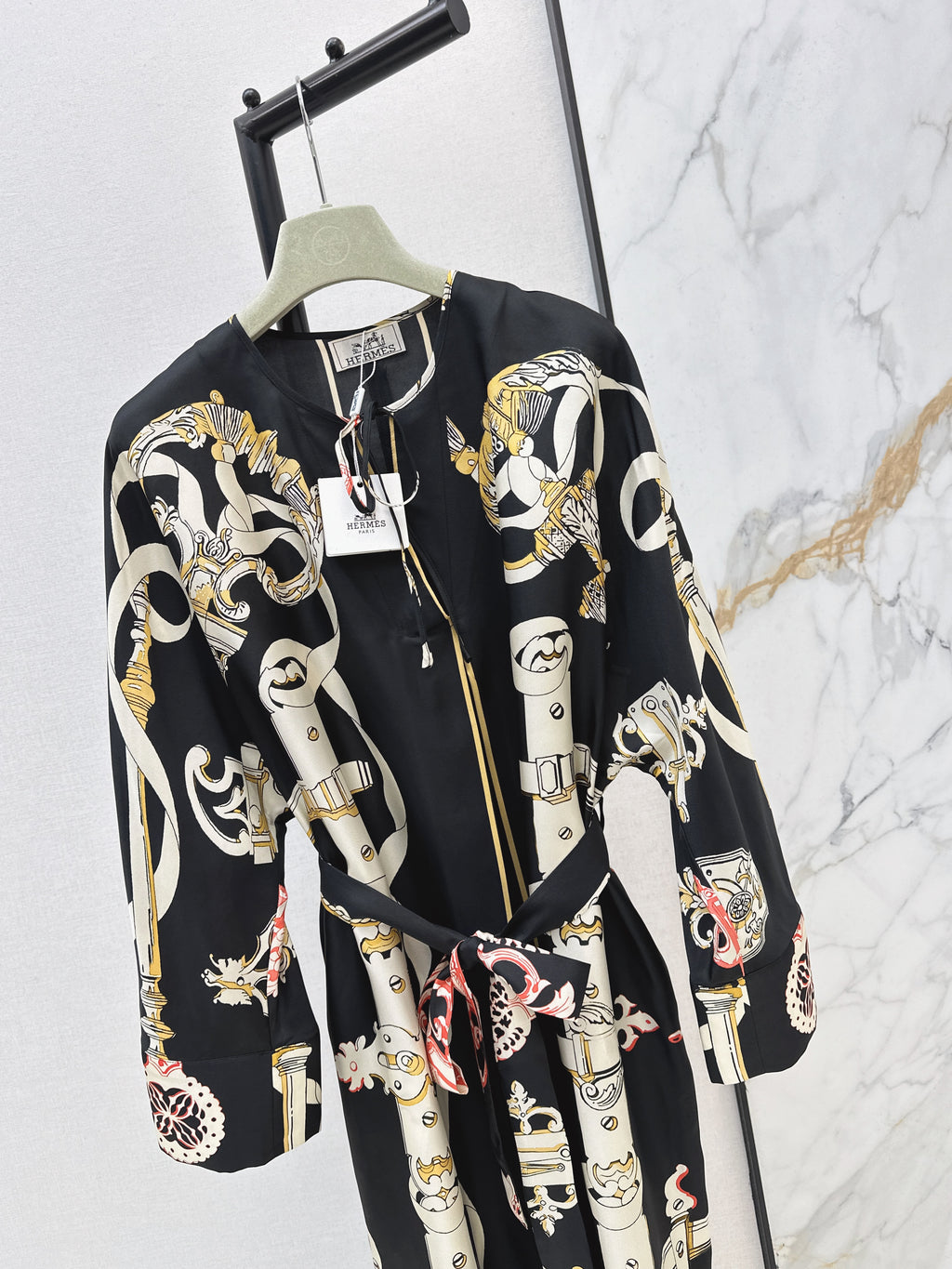 Printed Silk Long Dress