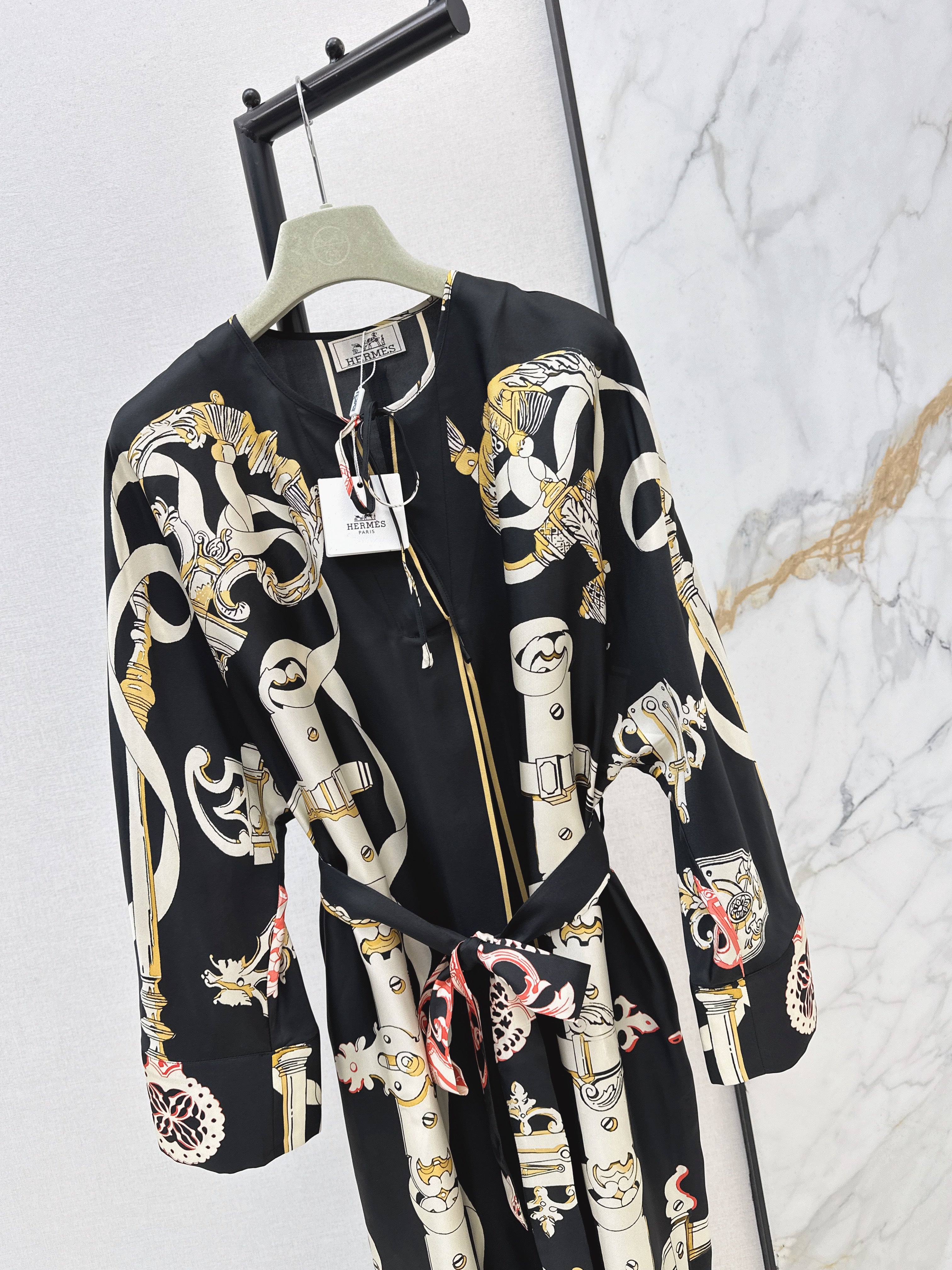 Printed Silk Long Dress