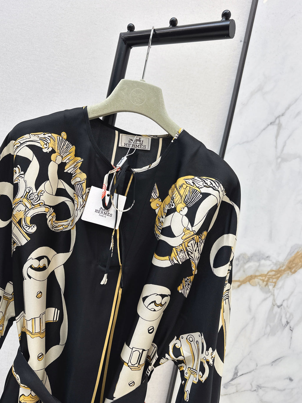 Printed Silk Long Dress