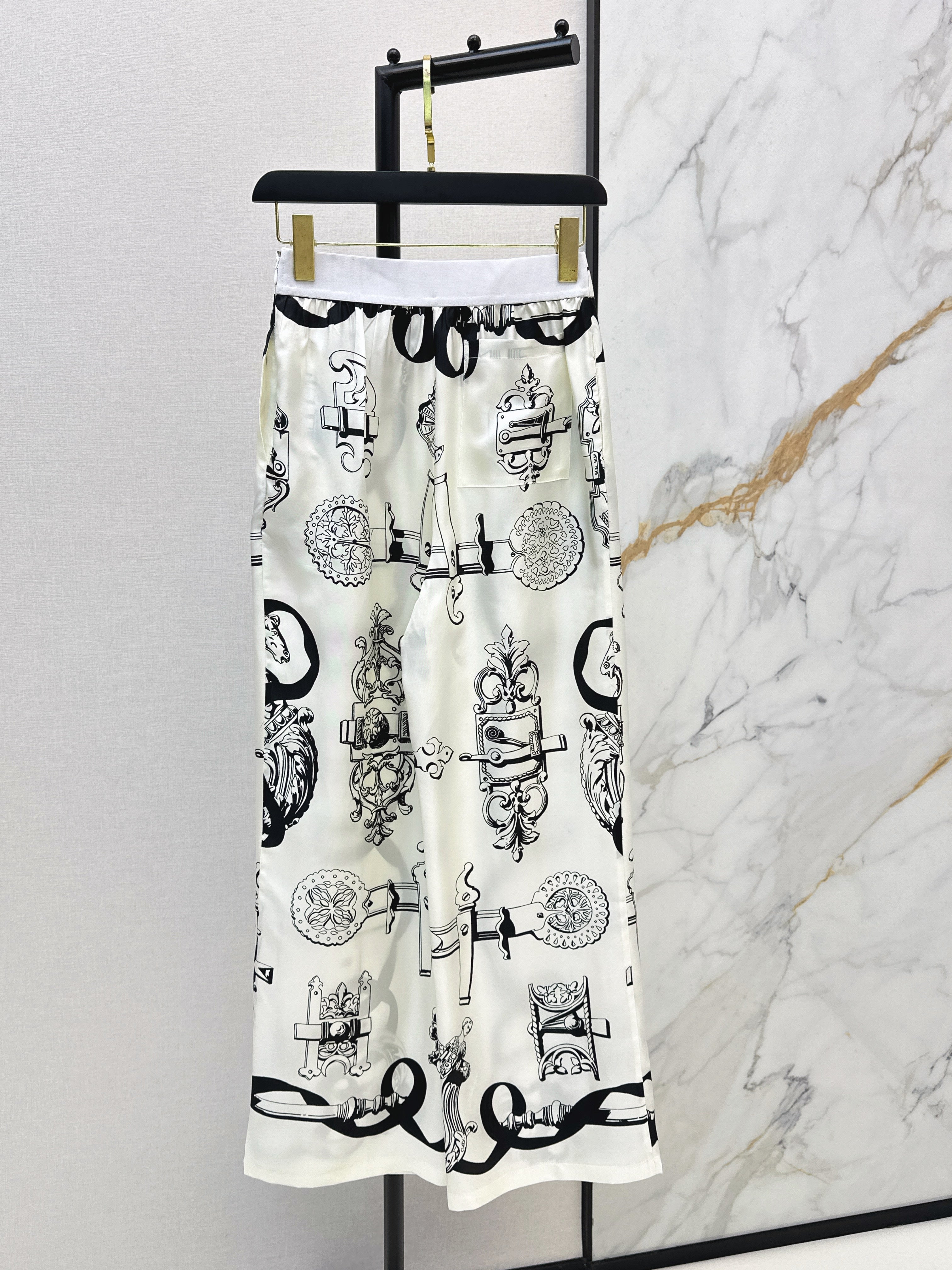 Printed Silk Shirt & Trousers Set