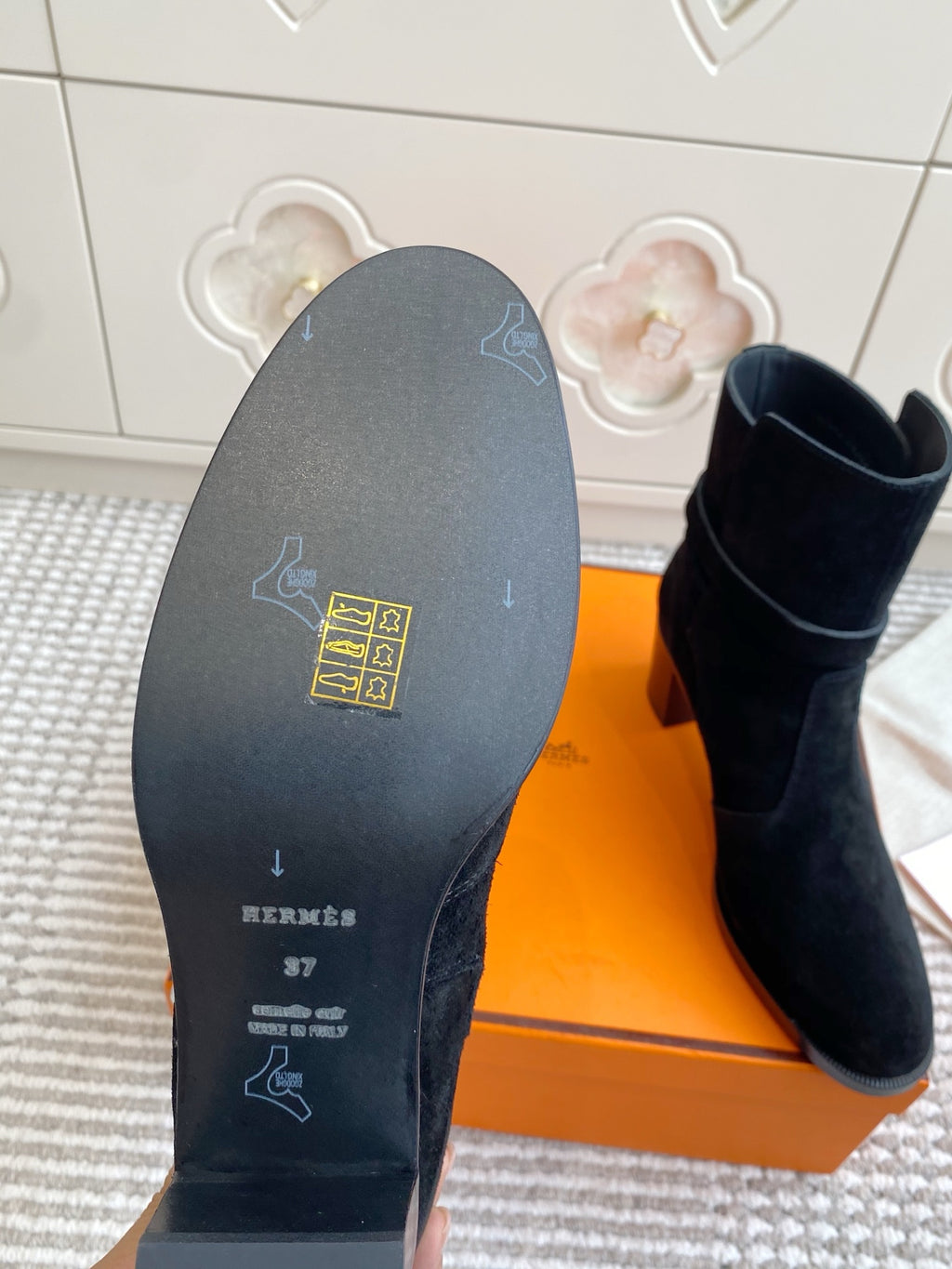 Kelly Buckle Mid-Heel Suede Ankle Boots