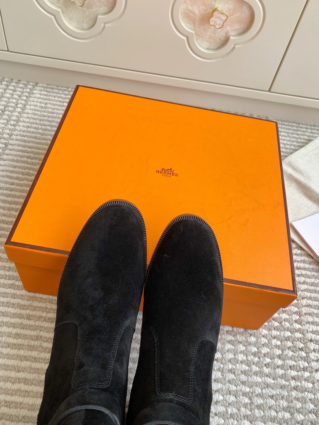 Kelly Buckle Mid-Heel Suede Ankle Boots