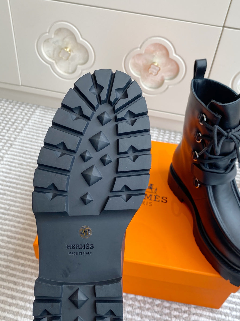 Land Leather Lace-Up Combat Boots