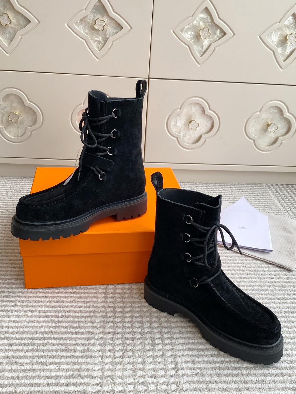 Land Suede Lace-Up Combat Boots