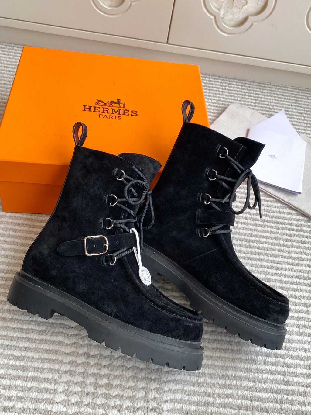 Land Suede Lace-Up Combat Boots