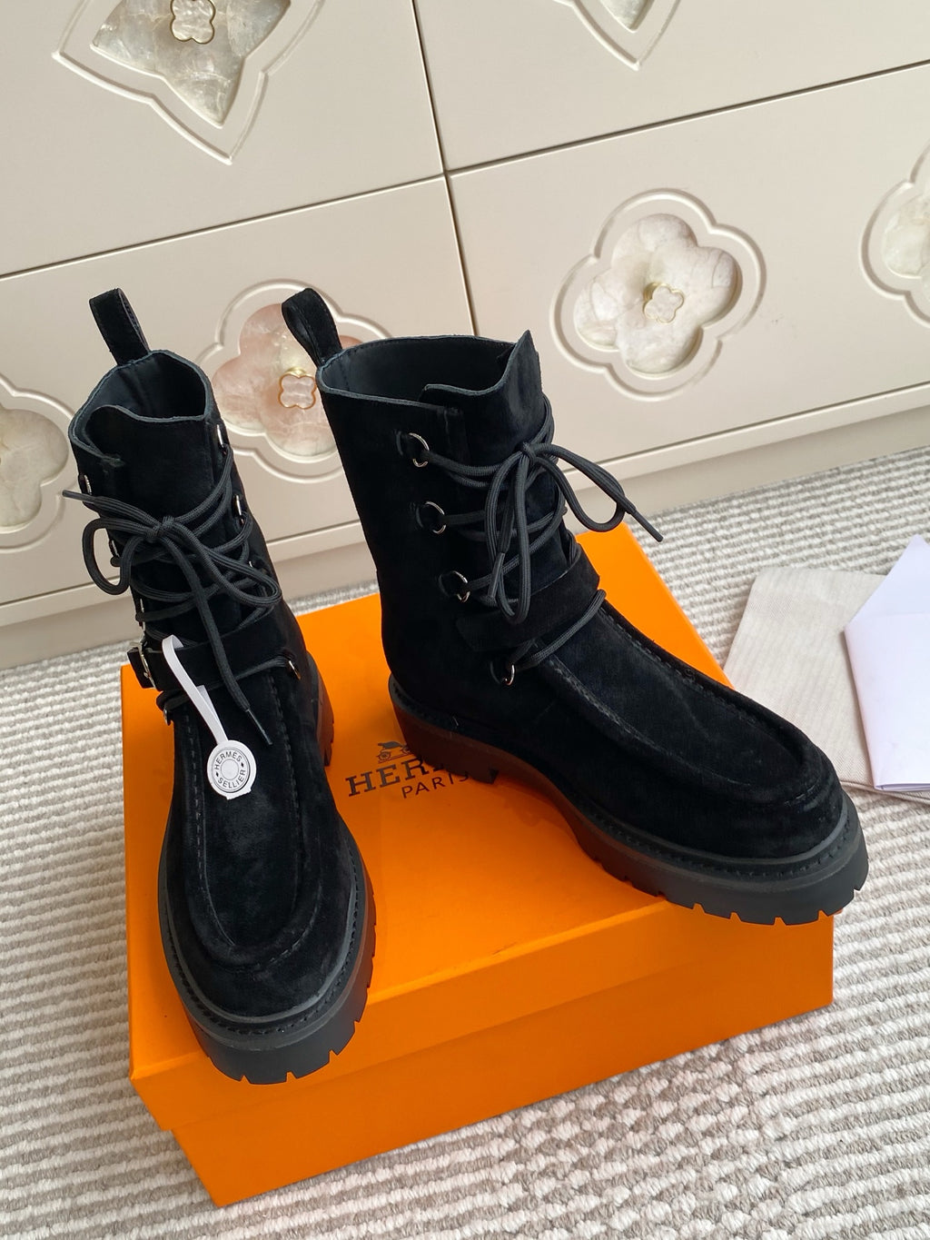 Land Suede Lace-Up Combat Boots