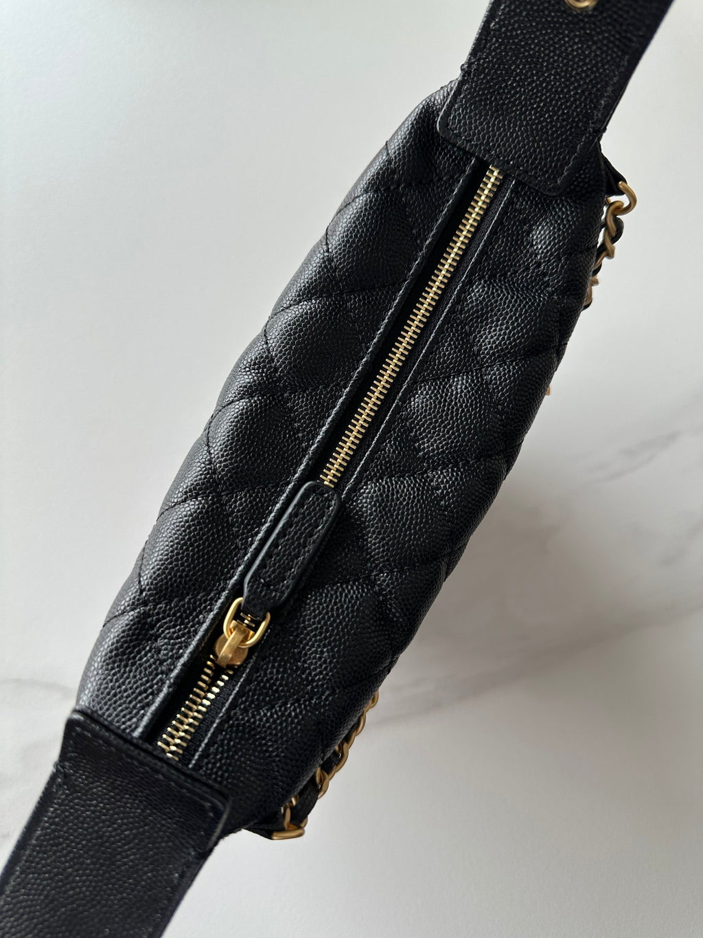 Pearl-Chain Quilted Mini Hobo Bag