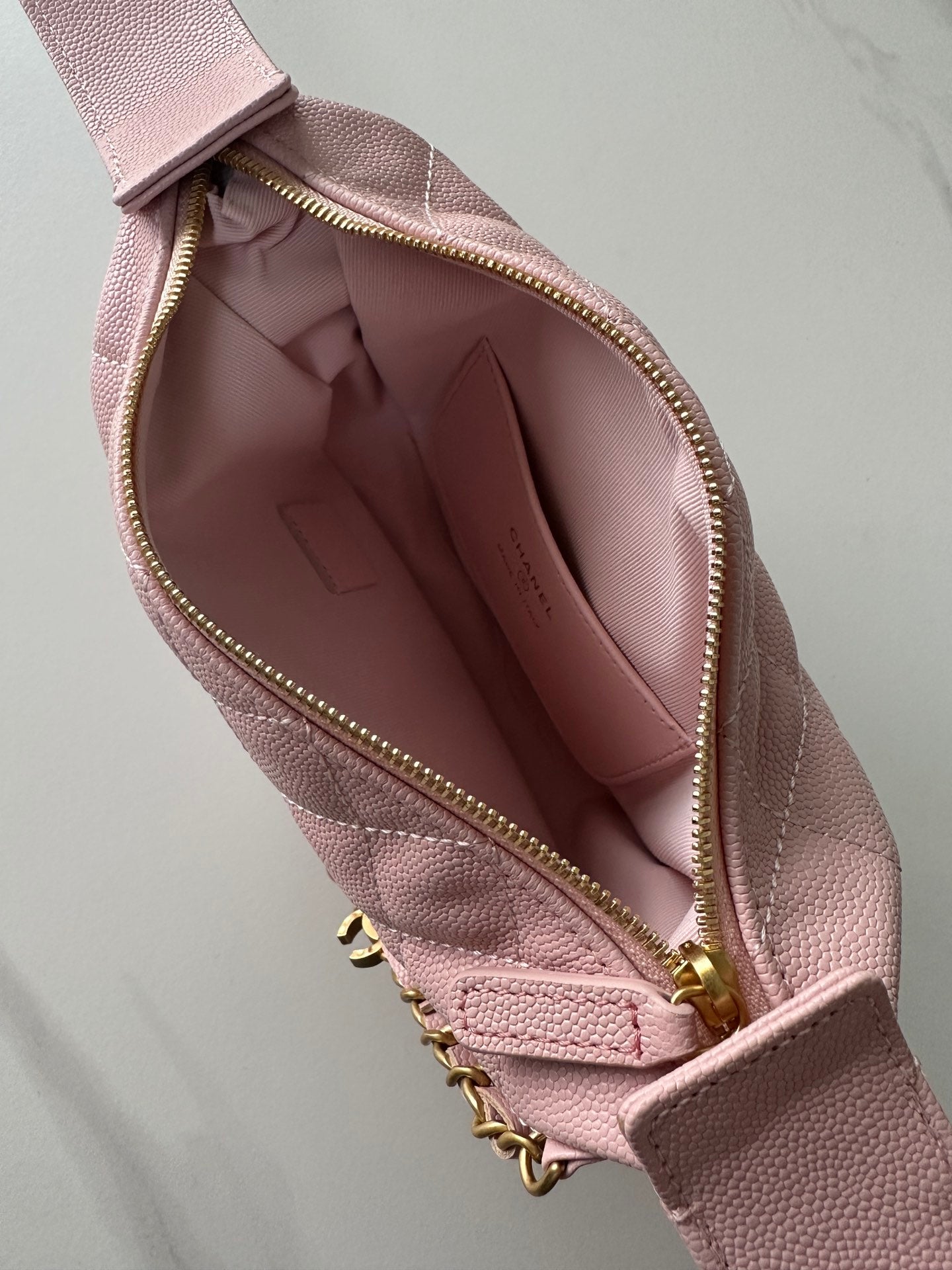 Pearl-Chain Quilted Mini Hobo Bag