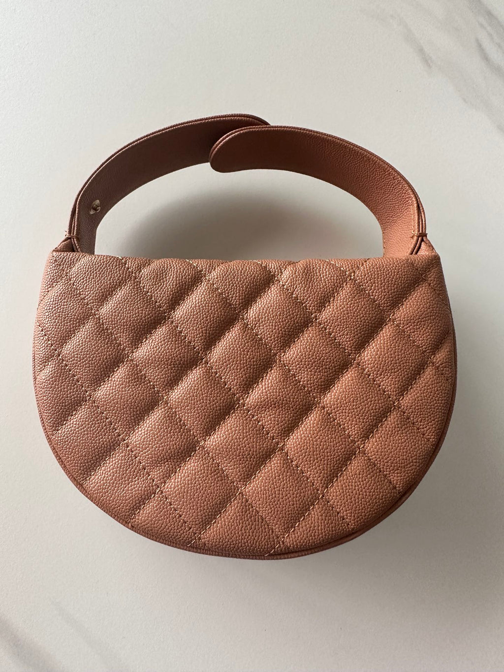 Pearl-Chain Quilted Mini Hobo Bag