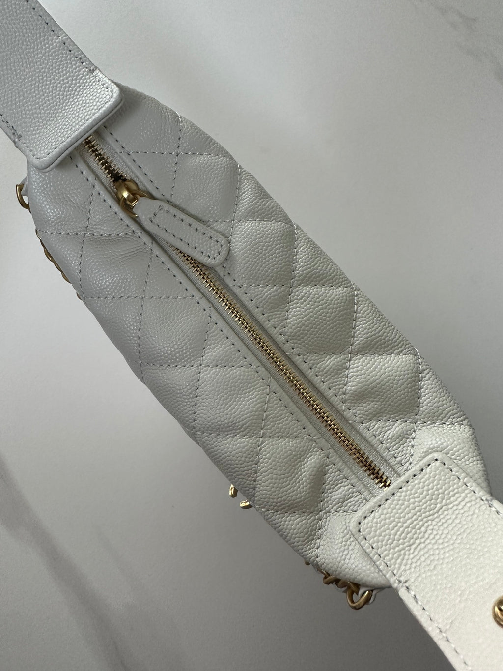 Pearl-Chain Quilted Mini Hobo Bag
