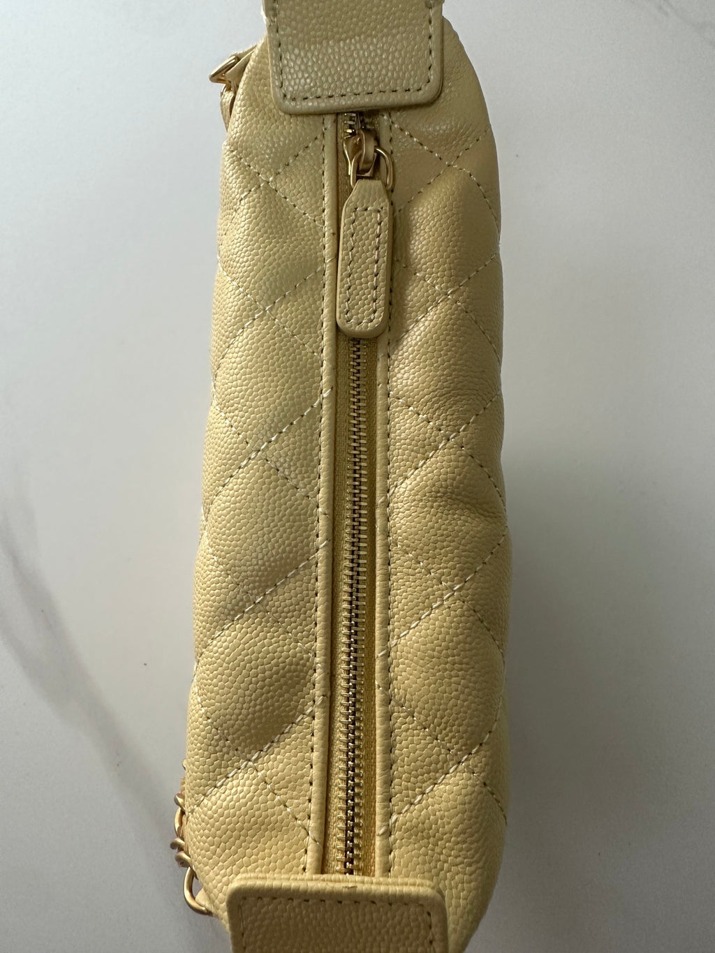 Pearl-Chain Quilted Mini Hobo Bag