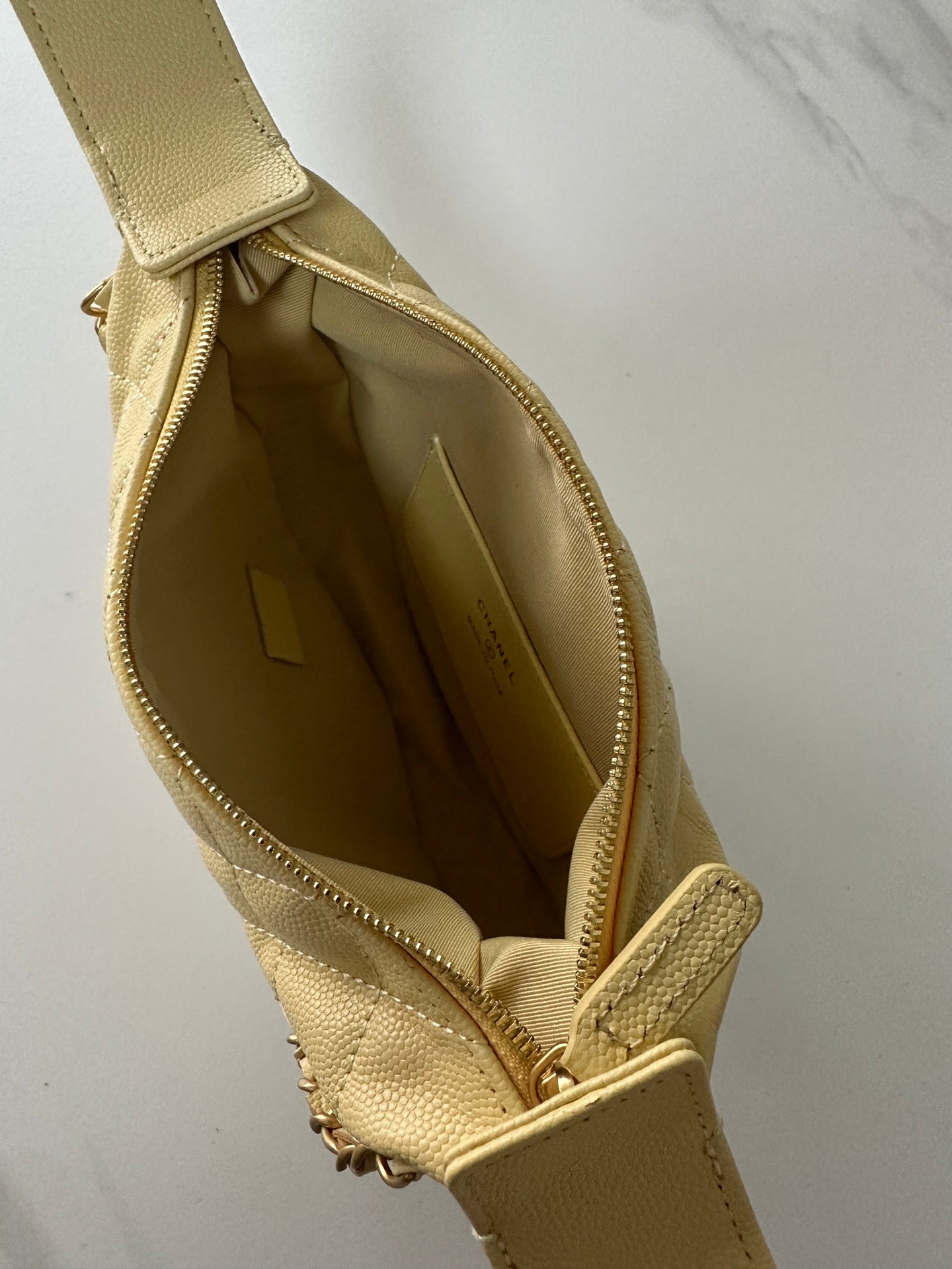 Pearl-Chain Quilted Mini Hobo Bag