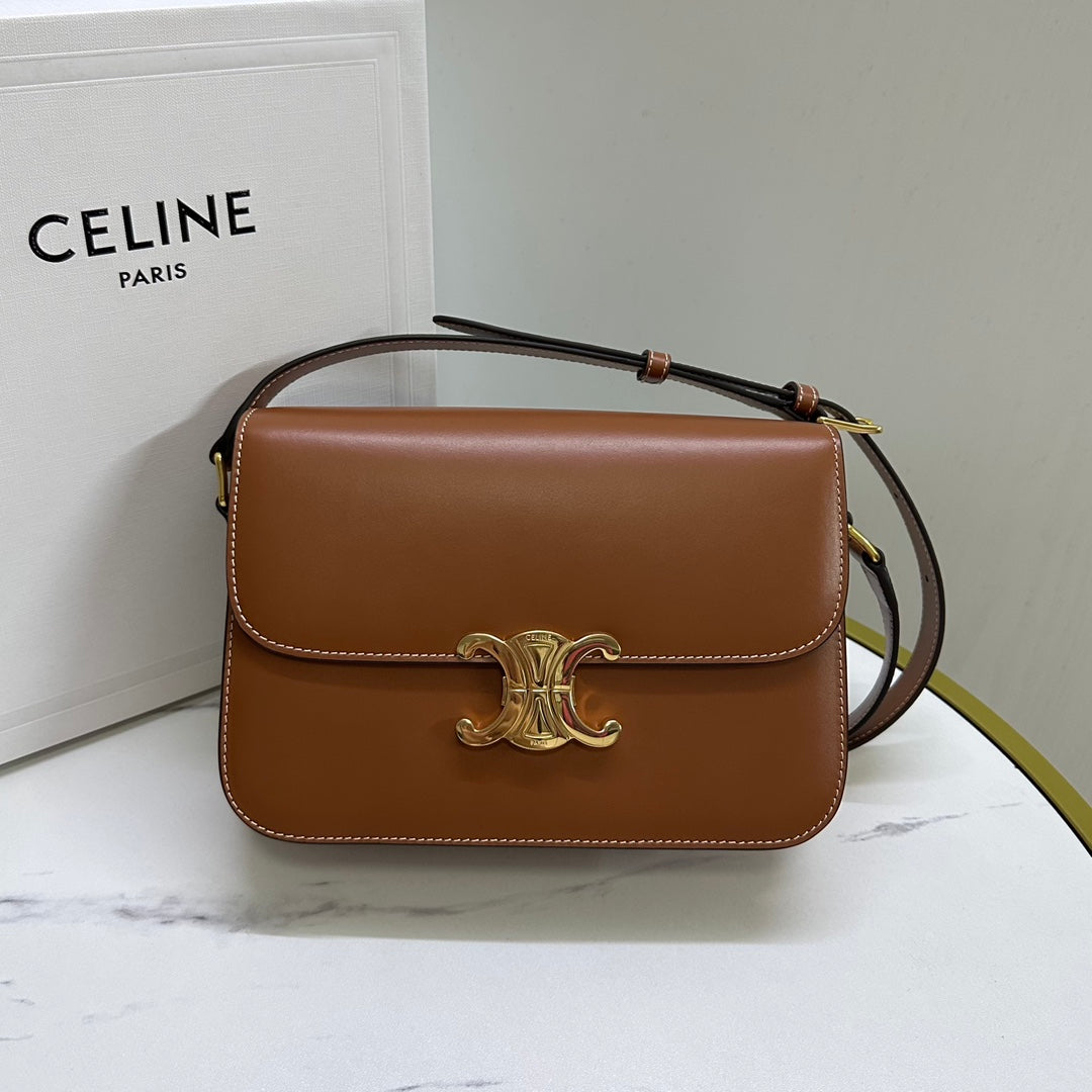 Triomphe Calfskin Shoulder Bag
