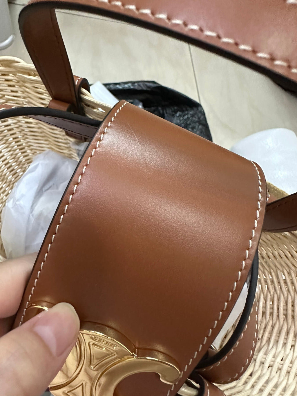 Triomphe Panier Woven Basket Bag