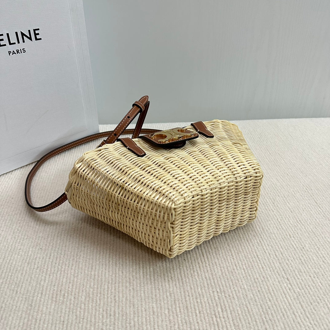 Triomphe Panier Woven Basket Bag