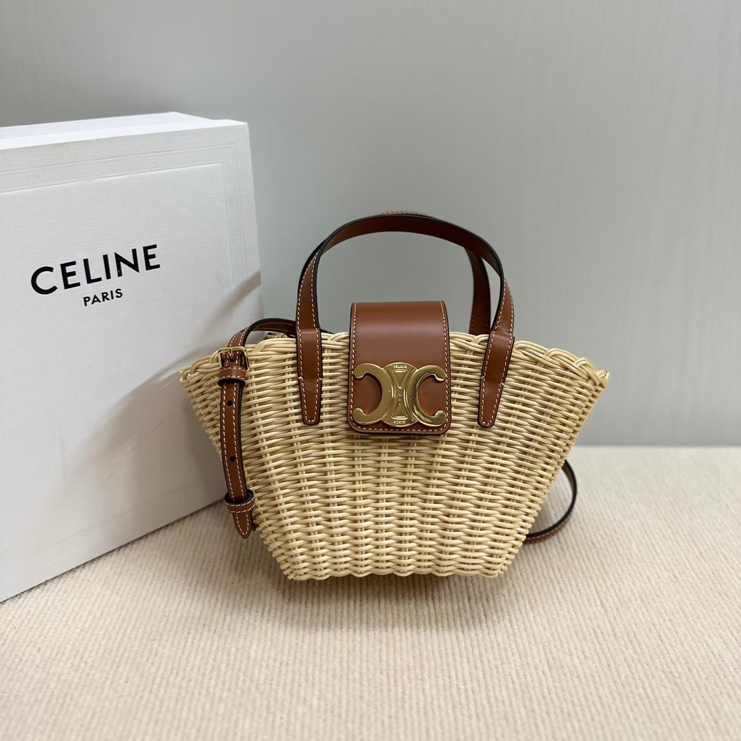 Triomphe Panier Woven Basket Bag