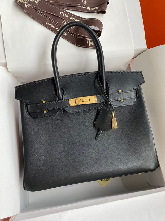 Birkin 25cm Swift Calfskin Leather Handbag