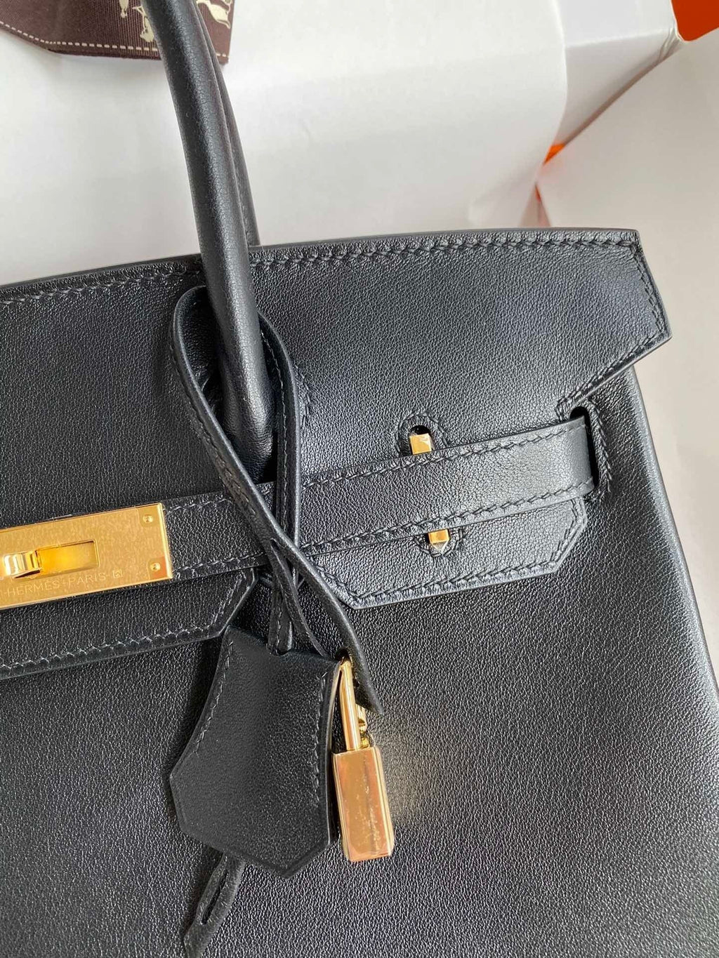 Birkin 25cm Swift Calfskin Leather Handbag