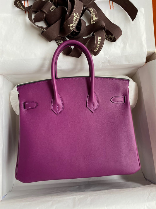 Birkin 25cm Swift Calfskin Leather Handbag