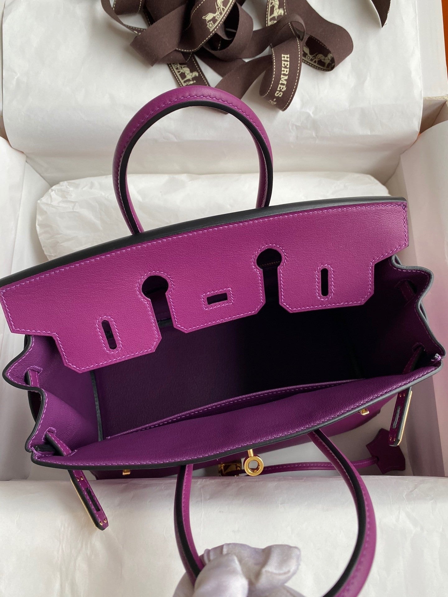 Birkin 25cm Swift Calfskin Leather Handbag