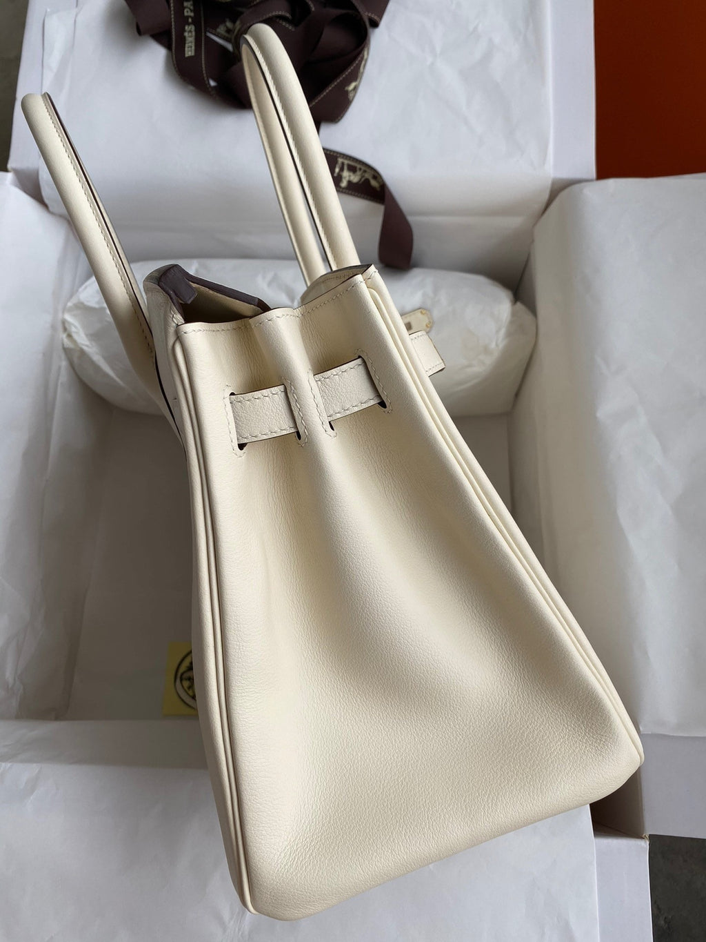 Birkin 25cm Swift Calfskin Leather Handbag