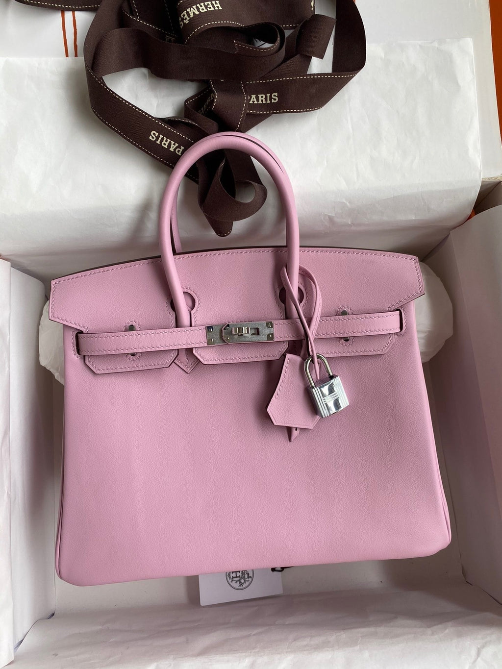 Birkin 25cm Swift Calfskin Leather Handbag