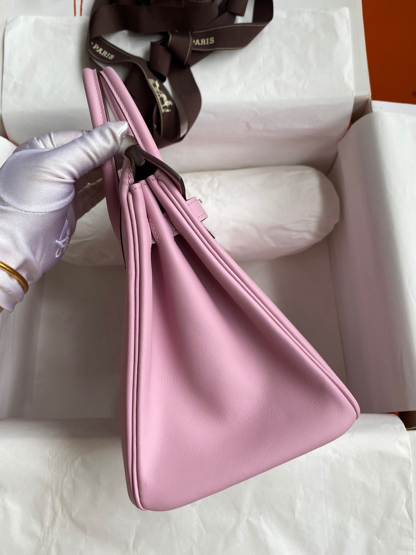 Birkin 25cm Swift Calfskin Leather Handbag