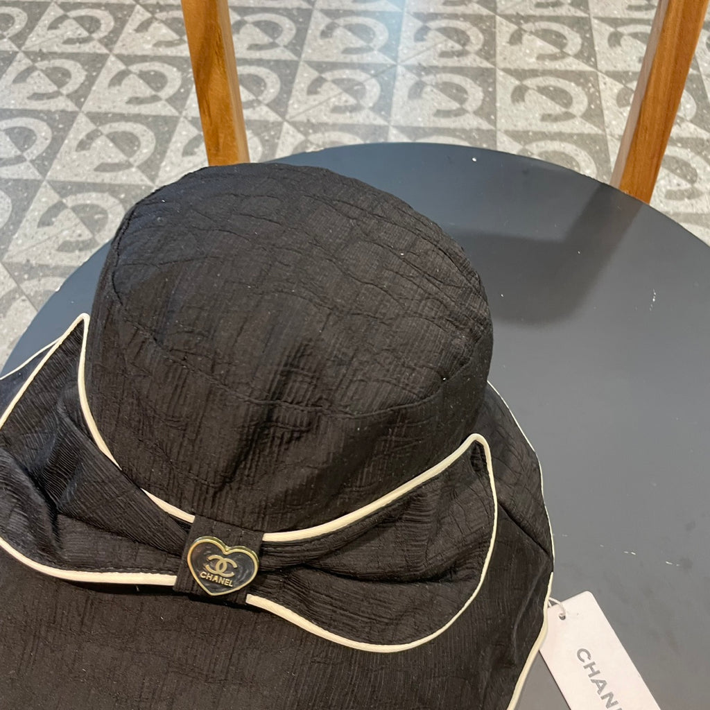 Wide Brim Hat with Elegant Bow Detail