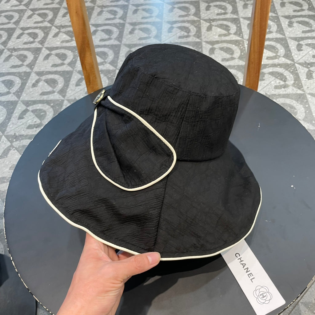 Wide Brim Hat with Elegant Bow Detail