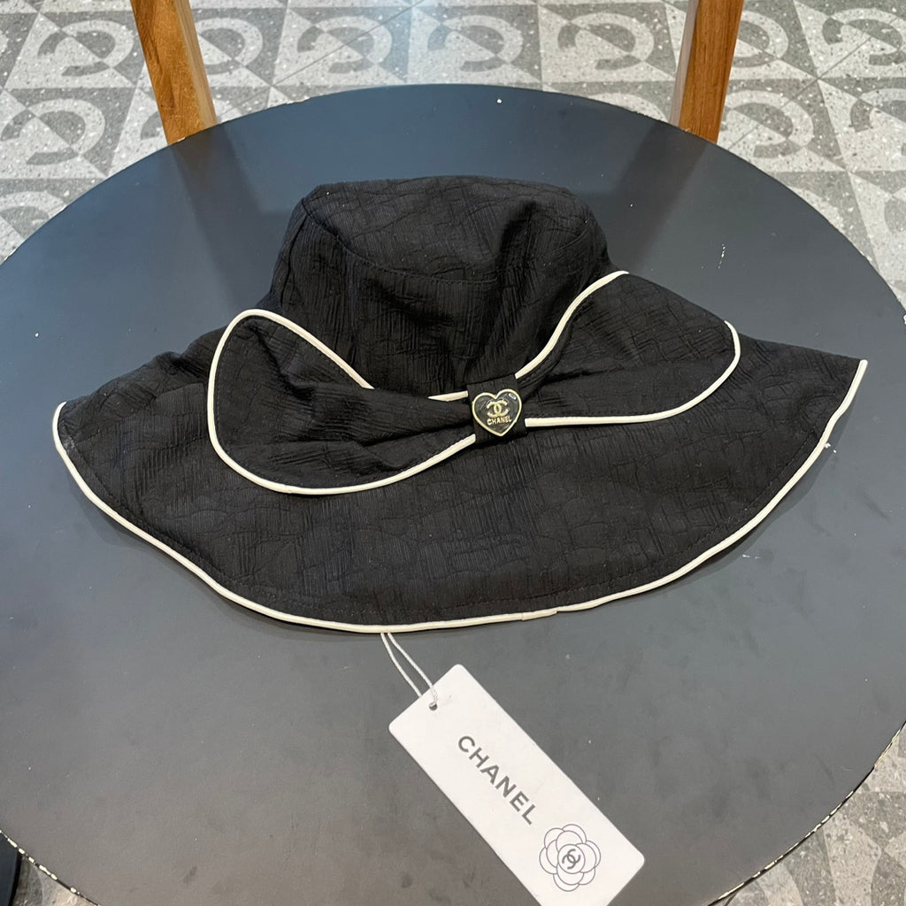 Wide Brim Hat with Elegant Bow Detail