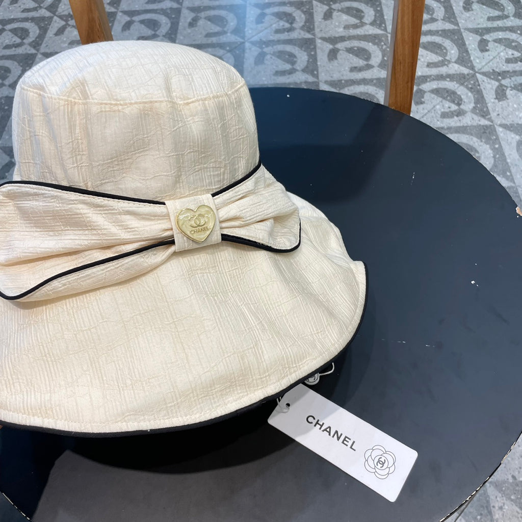 Wide Brim Hat with Elegant Bow Detail