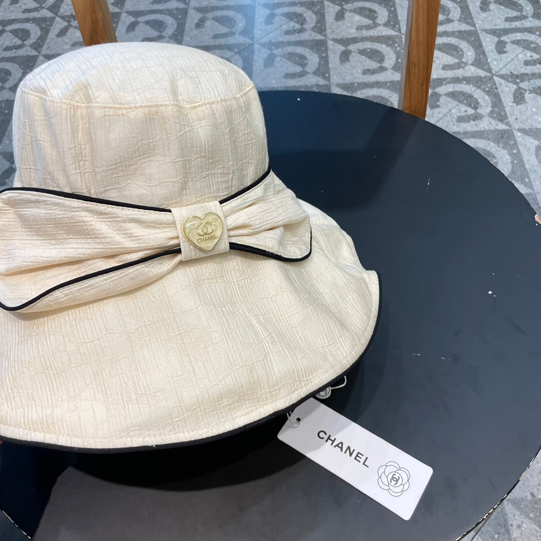 Wide Brim Hat with Elegant Bow Detail