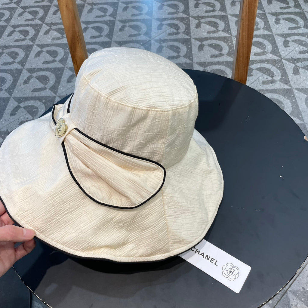 Wide Brim Hat with Elegant Bow Detail