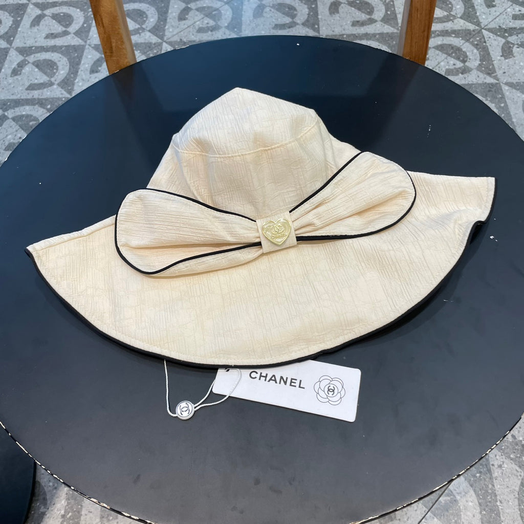 Wide Brim Hat with Elegant Bow Detail