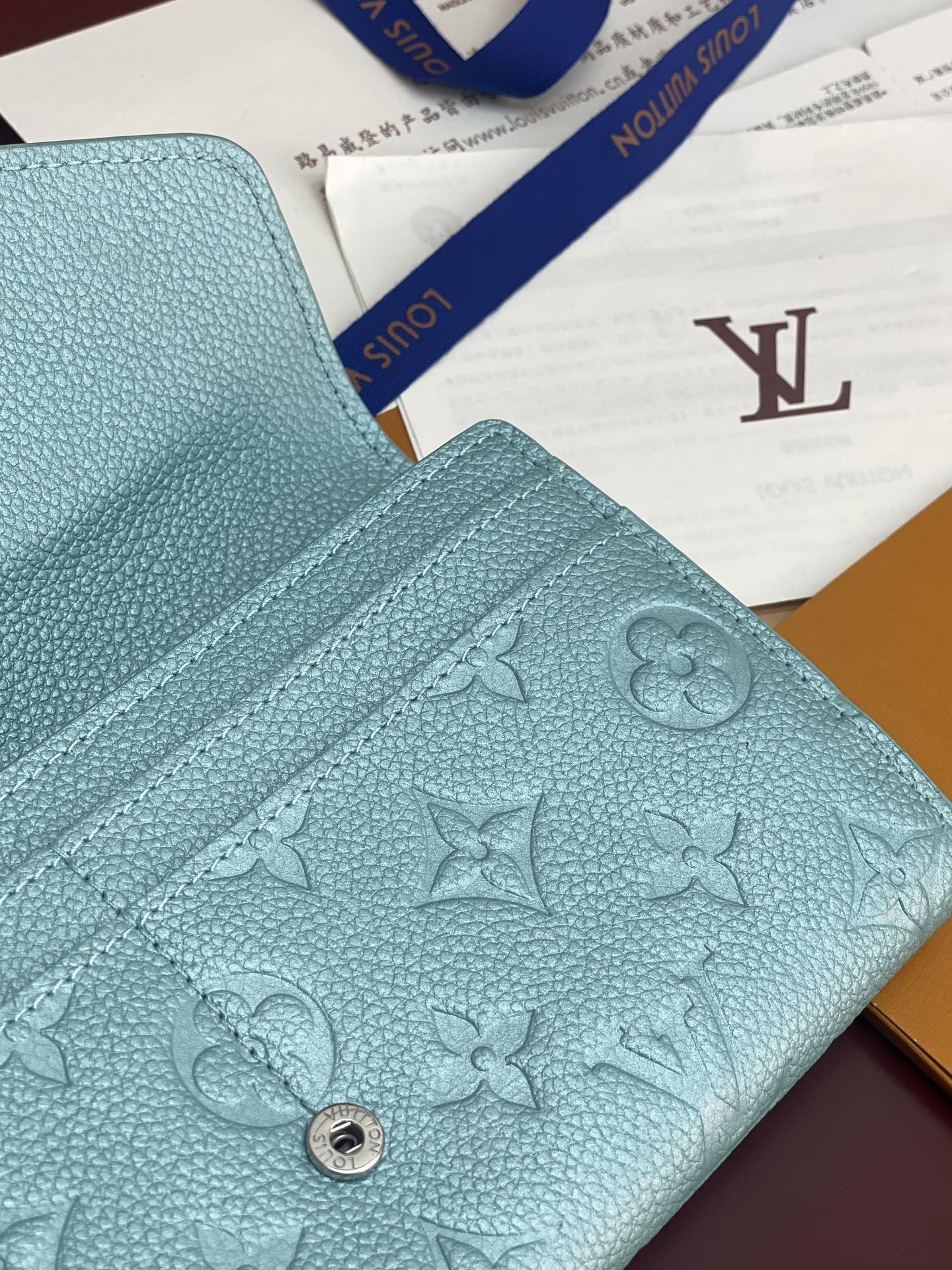 Sarah Wallet – Monogram Empreinte Leather (Blue)