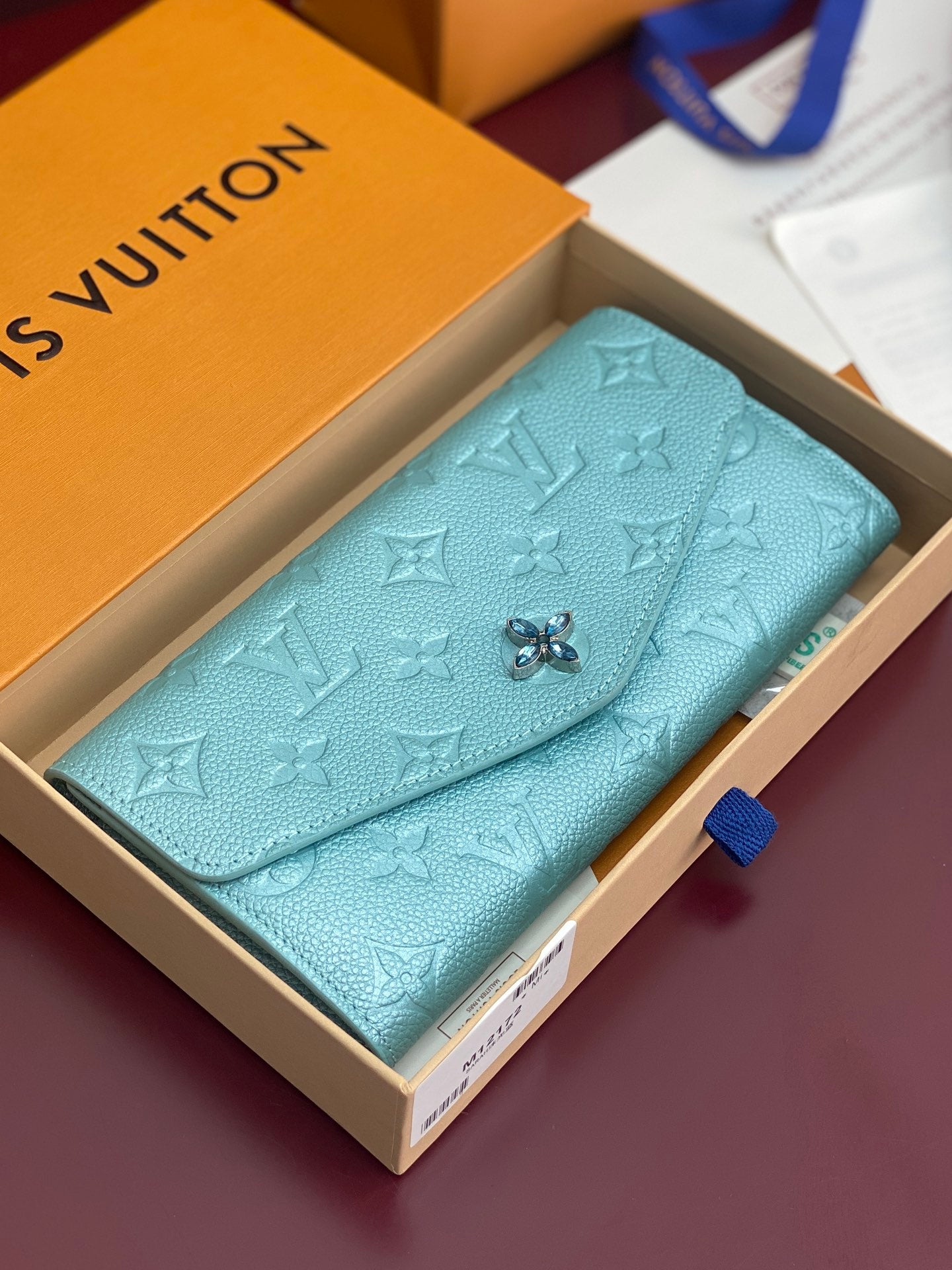 Sarah Wallet – Monogram Empreinte Leather (Blue)