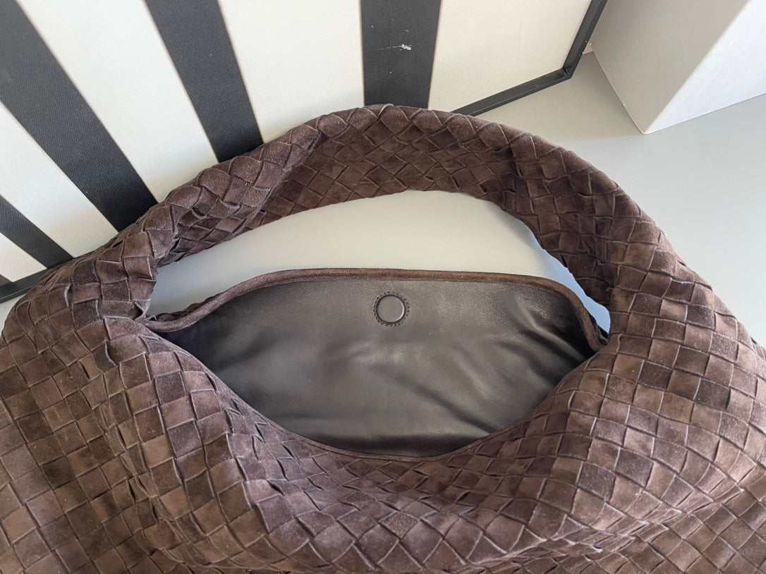 Woven Leather Oversized Hobo Shoulder Bag