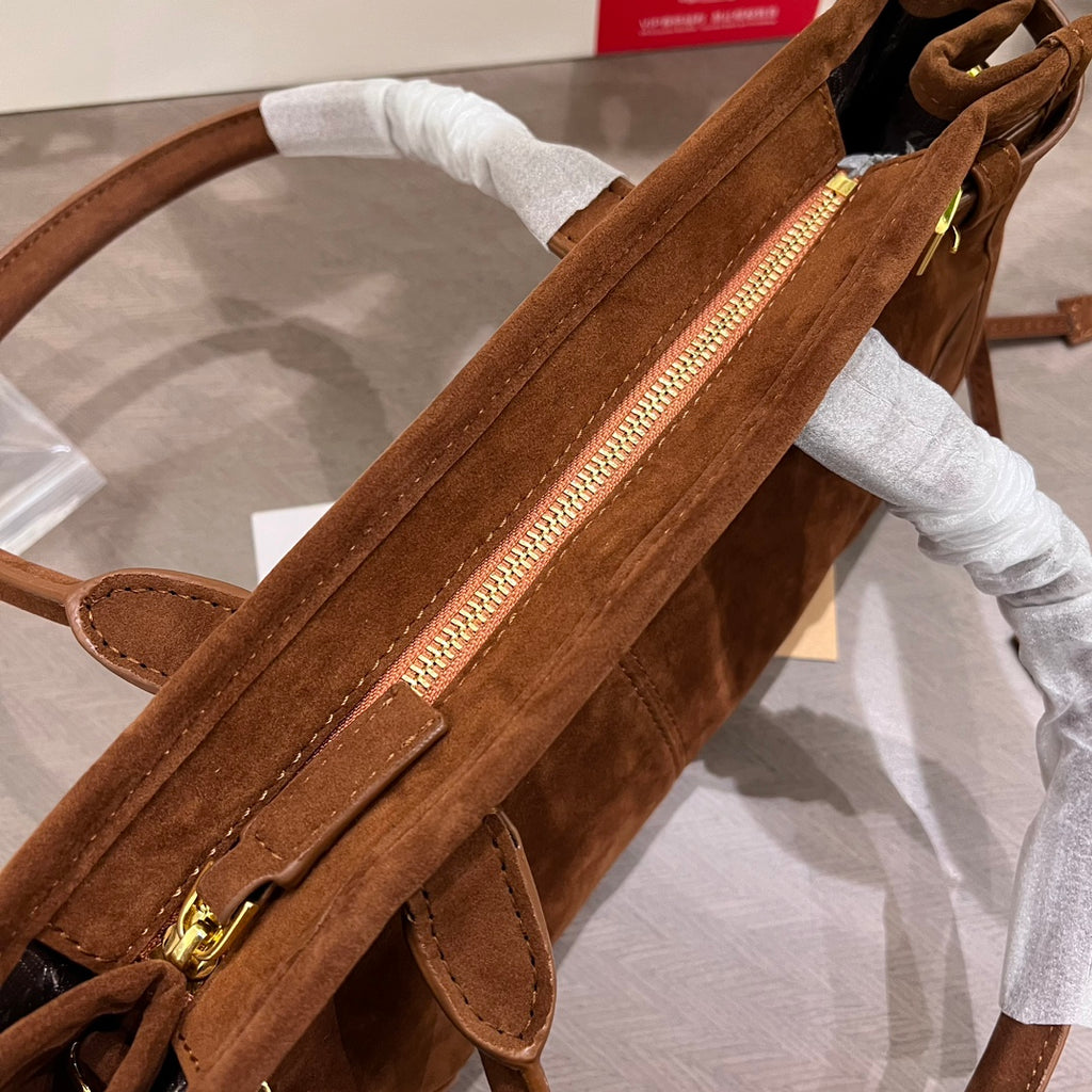 SoftLux Suede Top Handle Bag