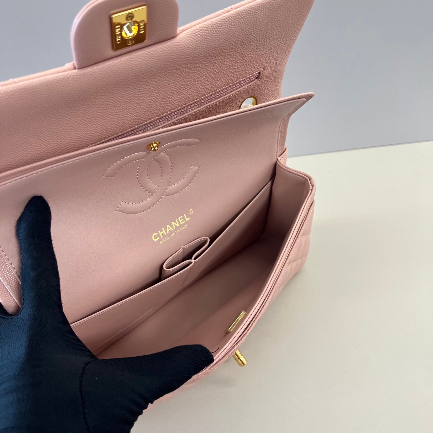 Caviar Leather Classic Double Flap Bag