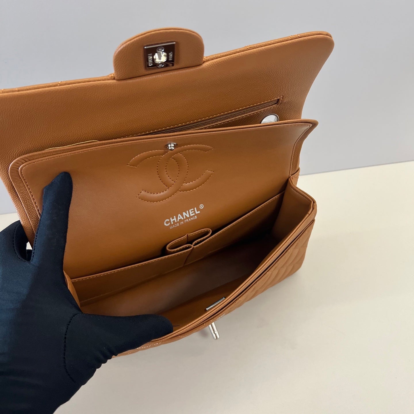 Caviar Leather Classic Double Flap Bag