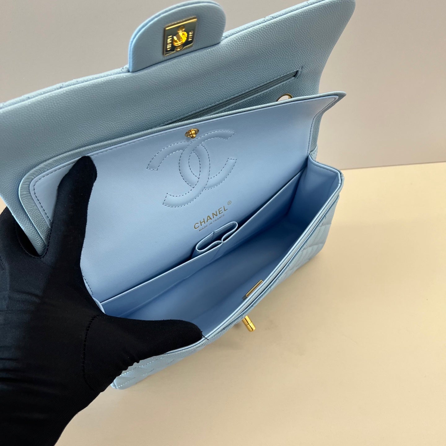 Caviar Leather Classic Double Flap Bag