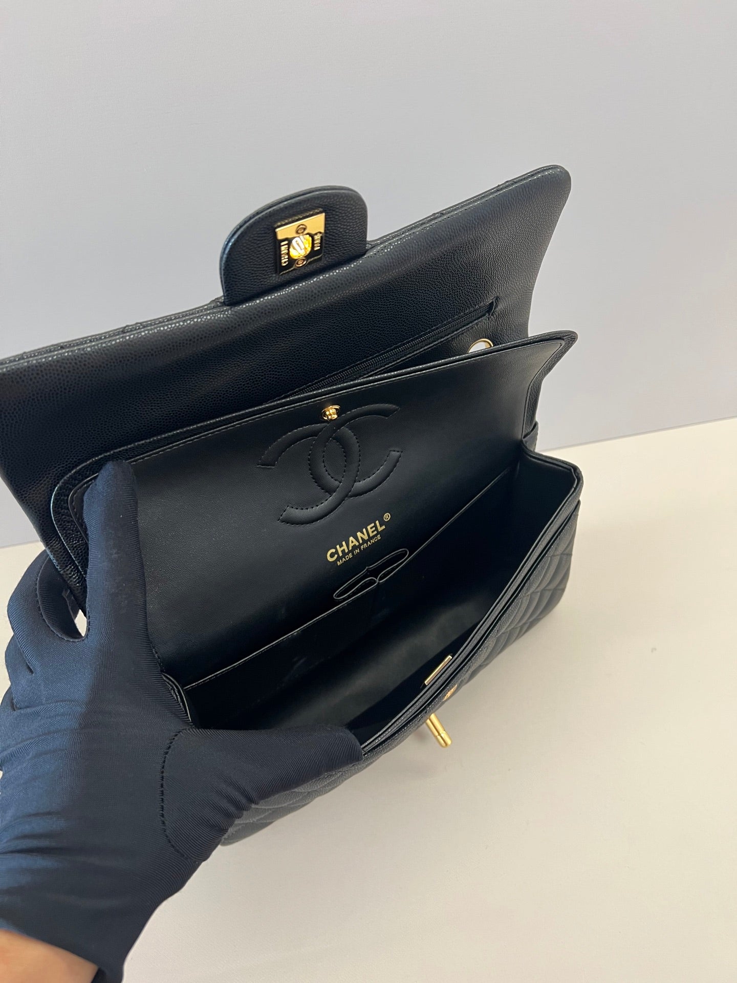 Caviar Leather Classic Double Flap Bag