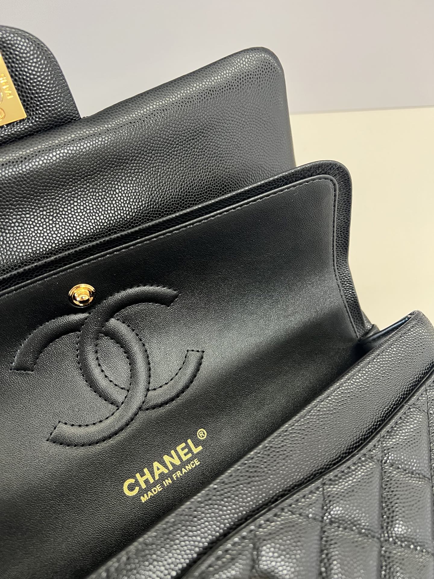 Caviar Leather Classic Double Flap Bag