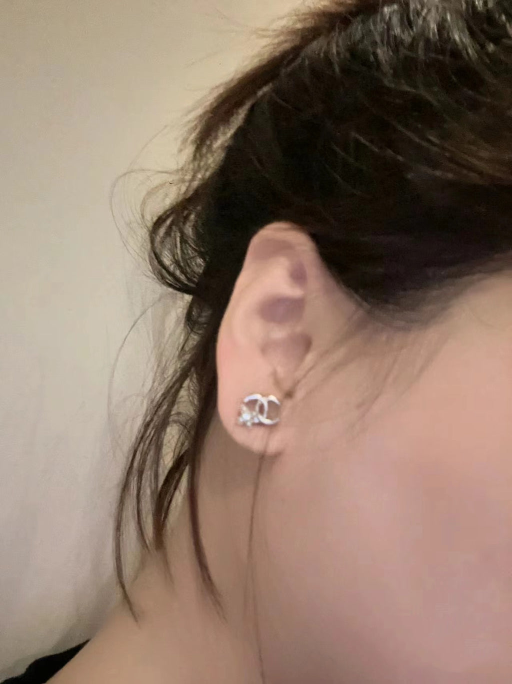 Mini CC Crystal Stud Earrings