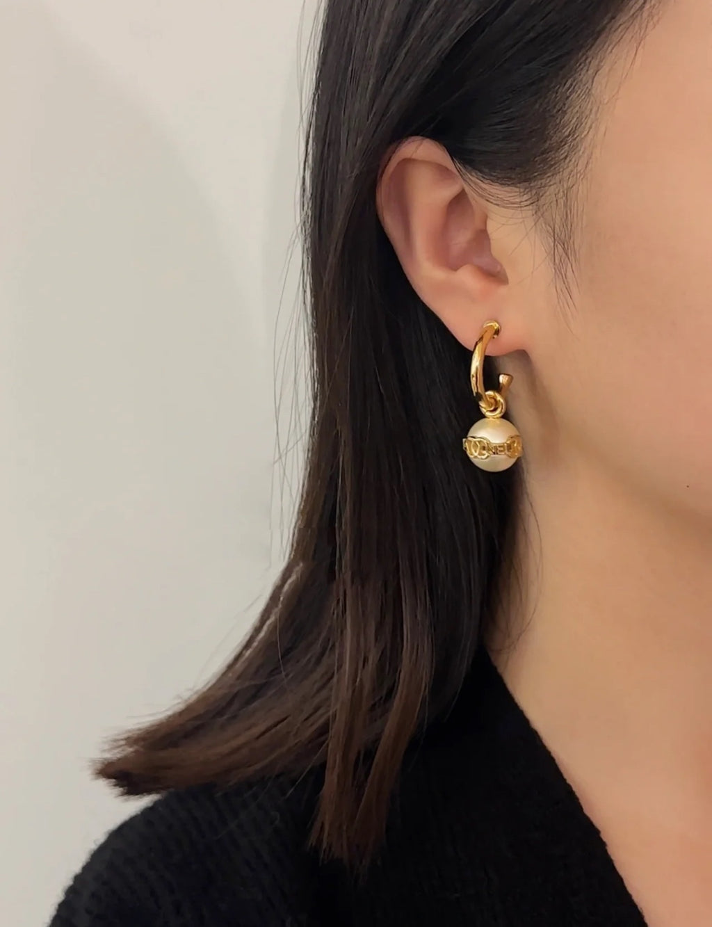 Gold-Tone Pearl Drop Earrings