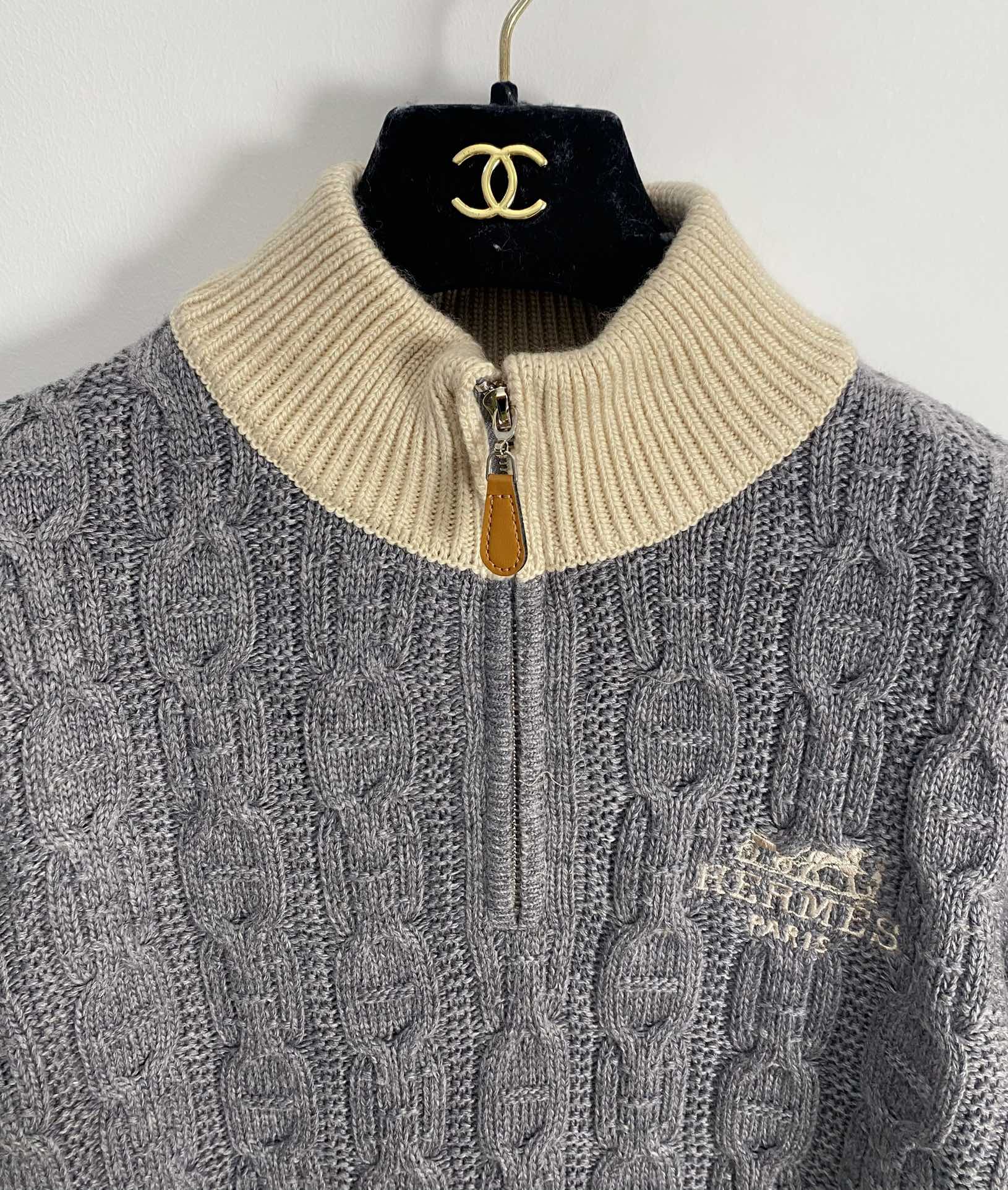 Embroidered Cable-Knit Wool Sweater