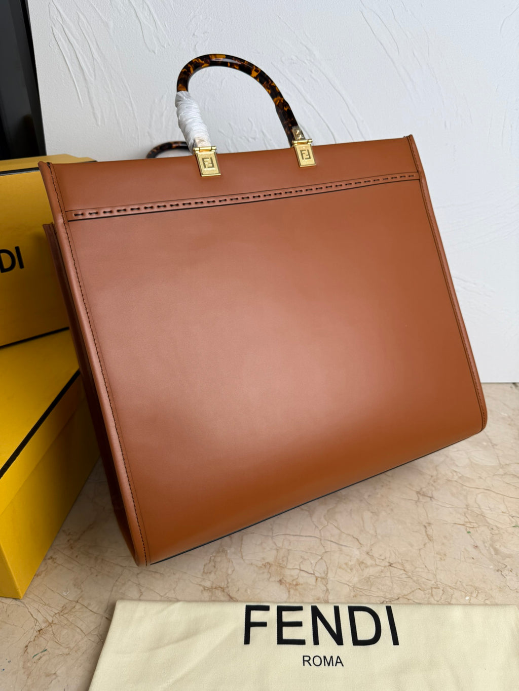 Sunshine Large Tote Bag – Calfskin Leather with Top Handles