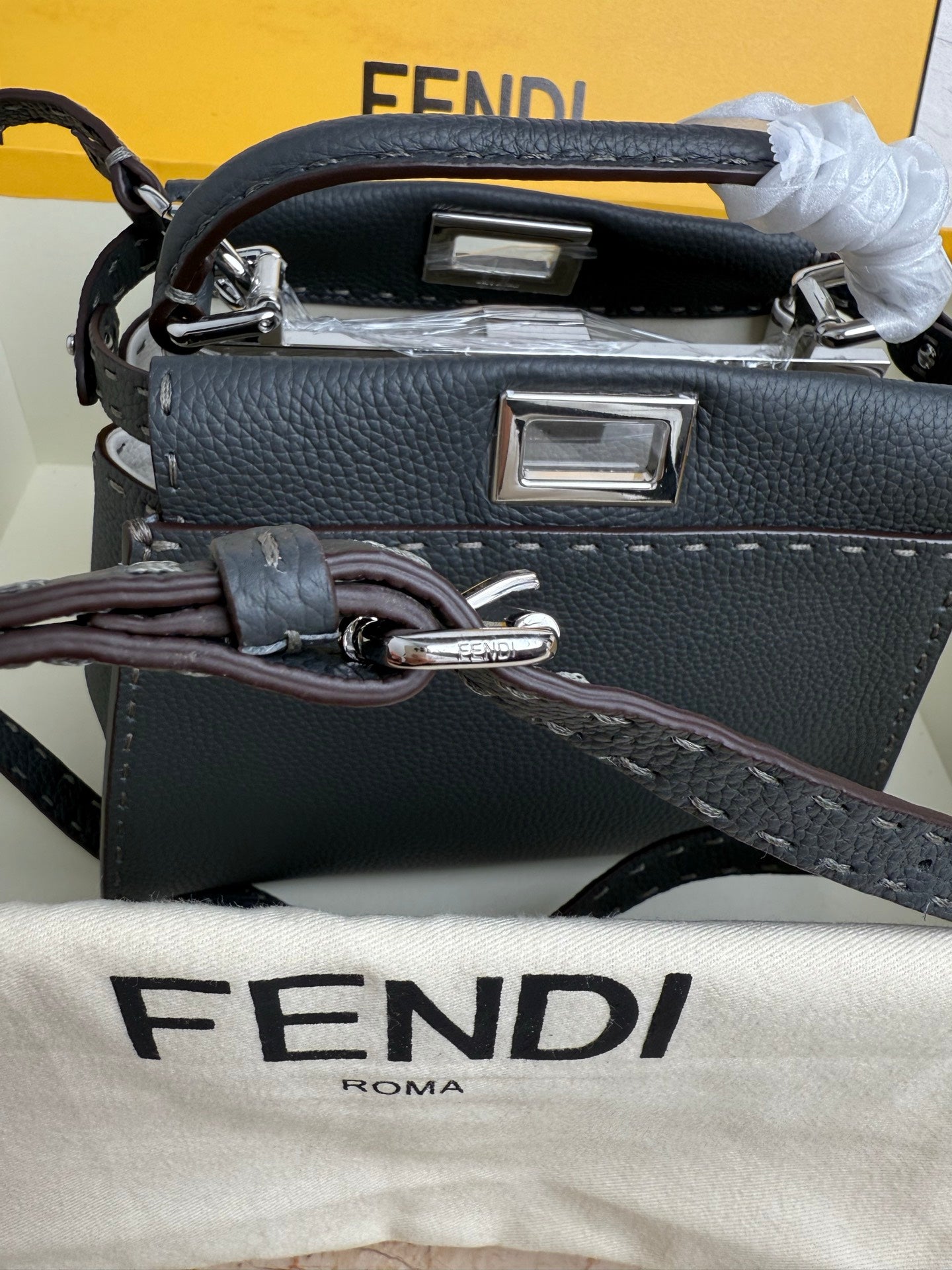 Peekaboo Mini Bag – Classic Calfskin with Top Handle